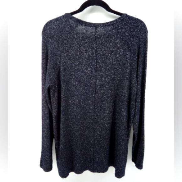 AEO Soft & Sexy Plush Dark Gray Exposed Hi-Low Hem Viscose Blend LS Top S - Picture 3 of 10